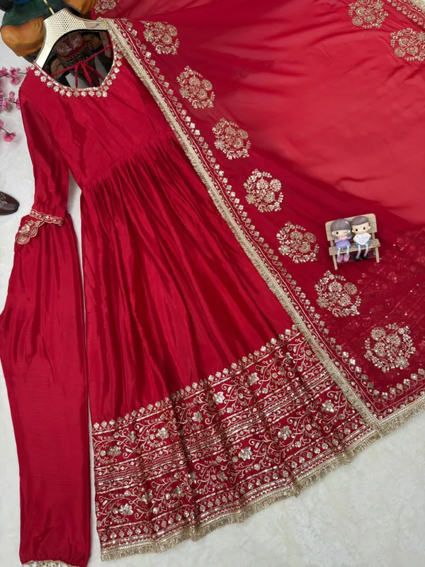 Red_Designer_Anarkali_Gown_Set_with_Pant_&_Dupatta_for_Women