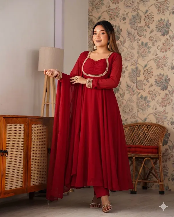 Red_Fox_Georgette_Party_Wear_Gown_with_Dupatta_&_Pant