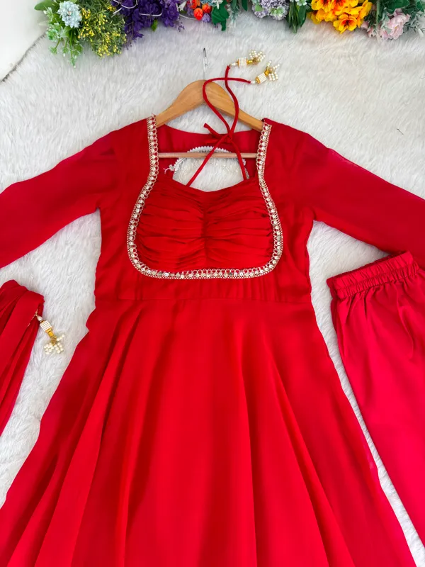 Red_Fox_Georgette_Party_Wear_Gown_with_Dupatta_&_Pant