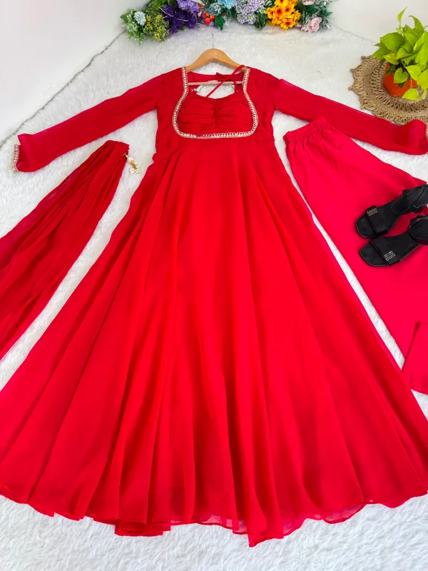 Red_Fox_Georgette_Party_Wear_Gown_with_Dupatta_&_Pant