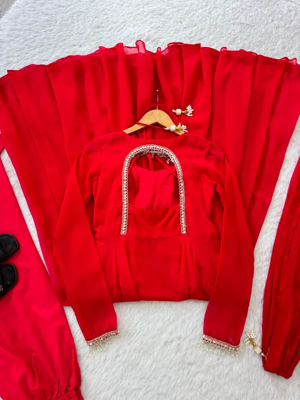 Red_Fox_Georgette_Party_Wear_Gown_with_Dupatta_&_Pant