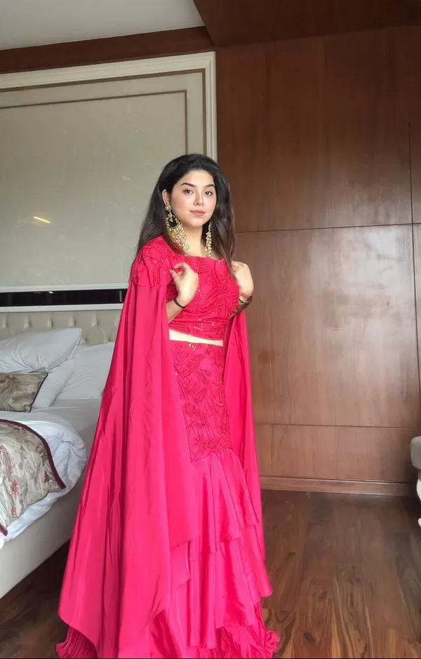 Ruffled_Layered_French_Crepe_Lehenga_Set_with_Cape_Dupatta