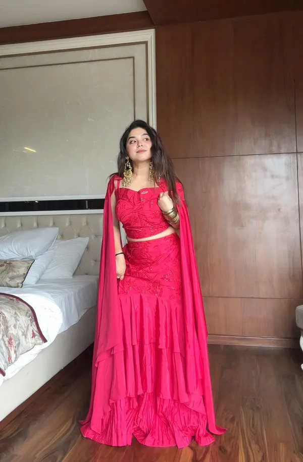Ruffled_Layered_French_Crepe_Lehenga_Set_with_Cape_Dupatta