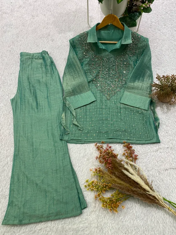 Salsa_Silk_Designer_Shirt_Pant_with_Hand_Embroidered_Shrug