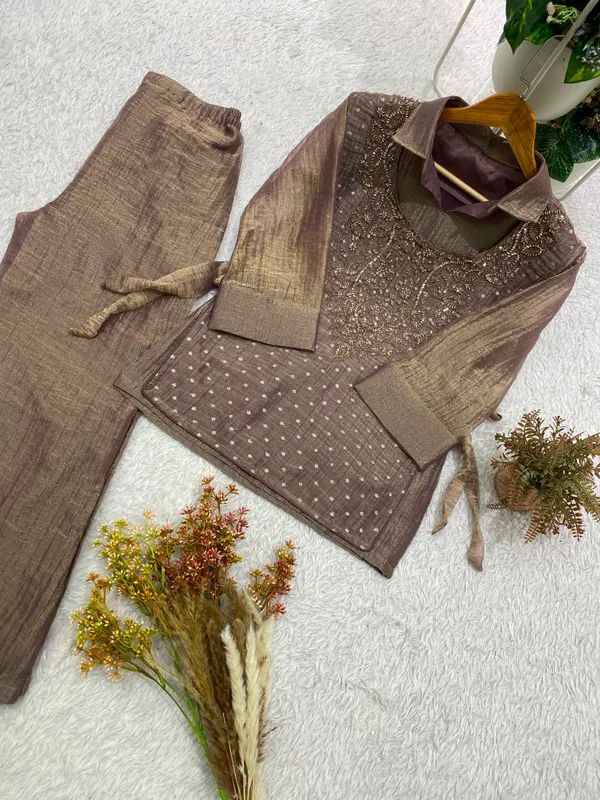 Salsa_Silk_Designer_Shirt_Pant_with_Hand_Embroidered_Shrug