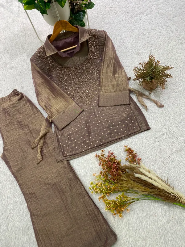 Salsa_Silk_Designer_Shirt_Pant_with_Hand_Embroidered_Shrug