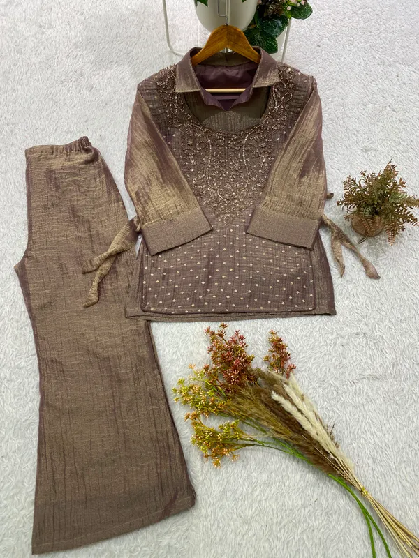 Salsa_Silk_Designer_Shirt_Pant_with_Hand_Embroidered_Shrug