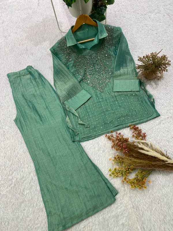 Salsa_Silk_Designer_Shirt_Pant_with_Hand_Embroidered_Shrug