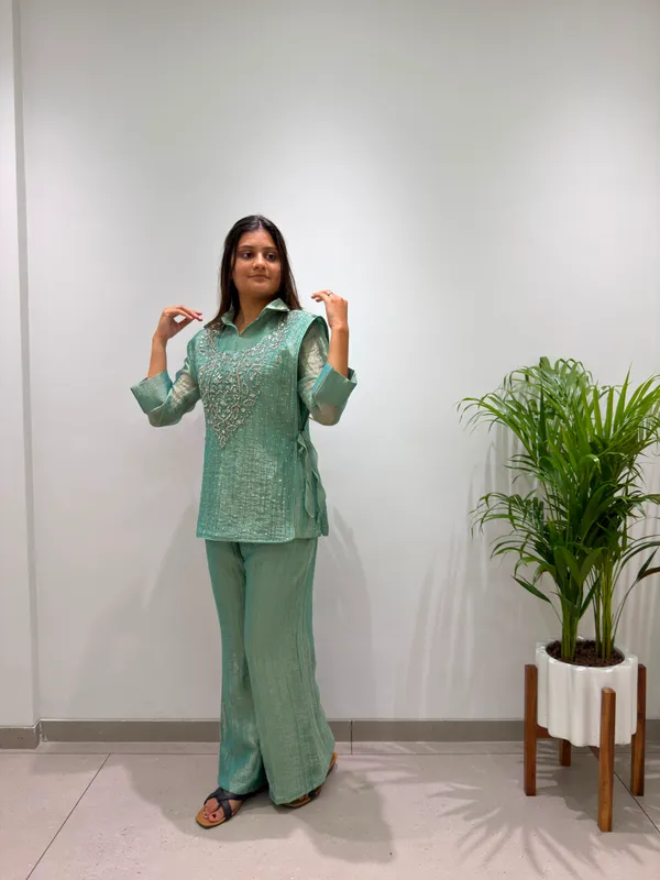 Salsa_Silk_Designer_Shirt_Pant_with_Hand_Embroidered_Shrug