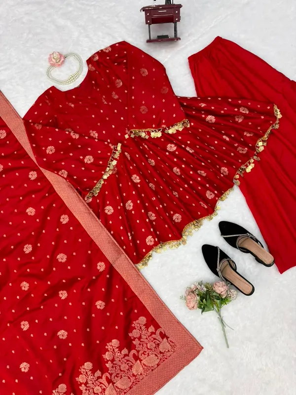 Satin_Silk_Weaving_Top_Plazzo_Dupatta_Set