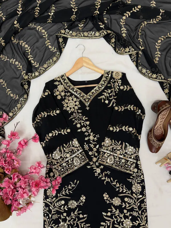 Semi_Faux_Georgette_Kurti_Plazzo_Dupatta_Set