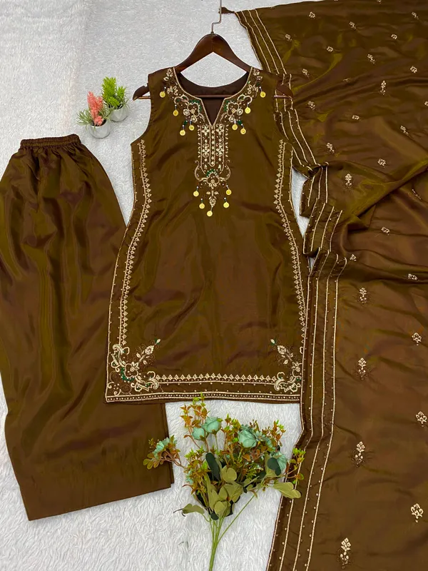 Sequence_Embroidered_Coss_Moss_Top_Salwaar_Dupatta_Set