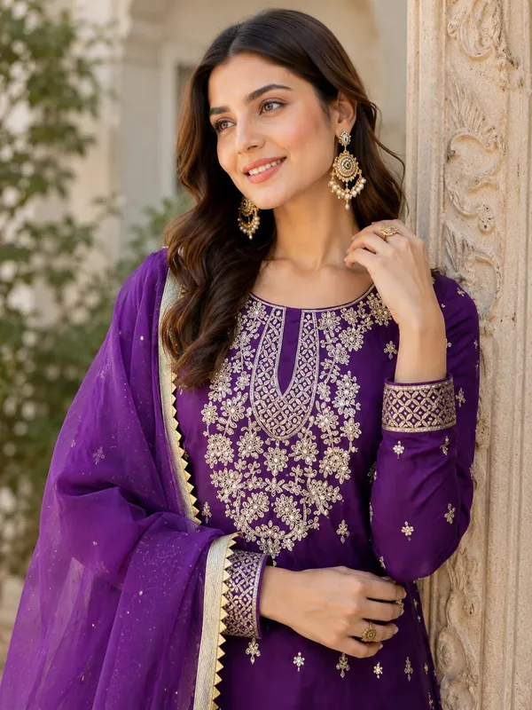 Stylish_Pure_GMY_Silk_Top_Sharara_Dupatta_Set