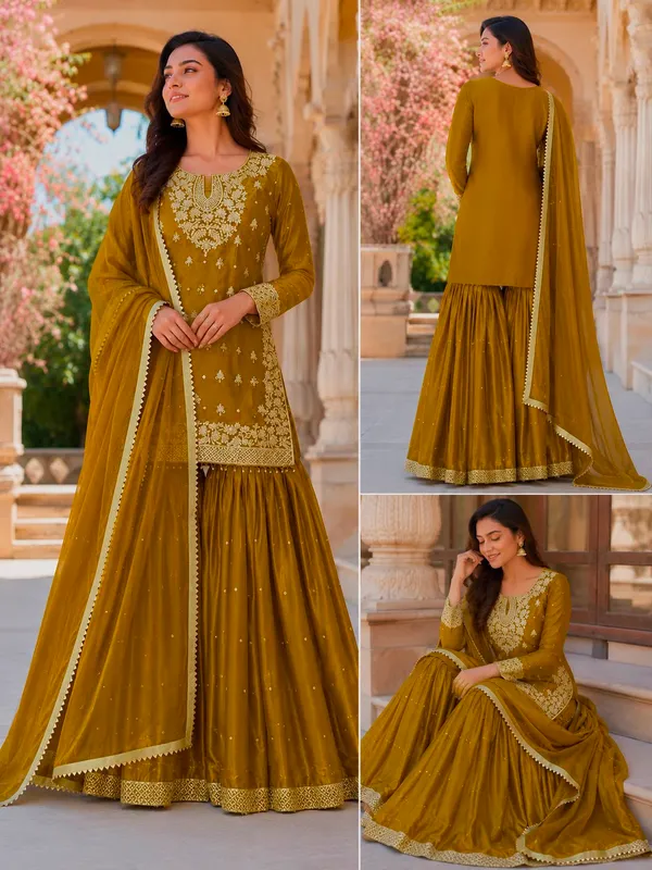 Stylish_Pure_GMY_Silk_Top_Sharara_Dupatta_Set