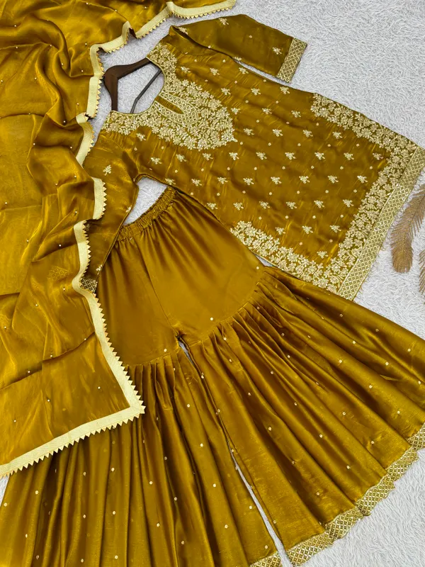 Stylish_Pure_GMY_Silk_Top_Sharara_Dupatta_Set