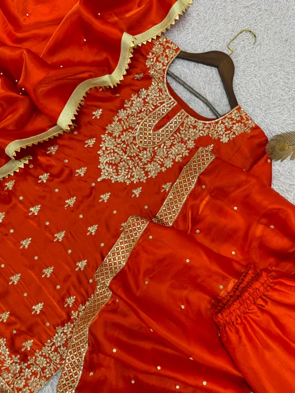 Stylish_Pure_GMY_Silk_Top_Sharara_Dupatta_Set