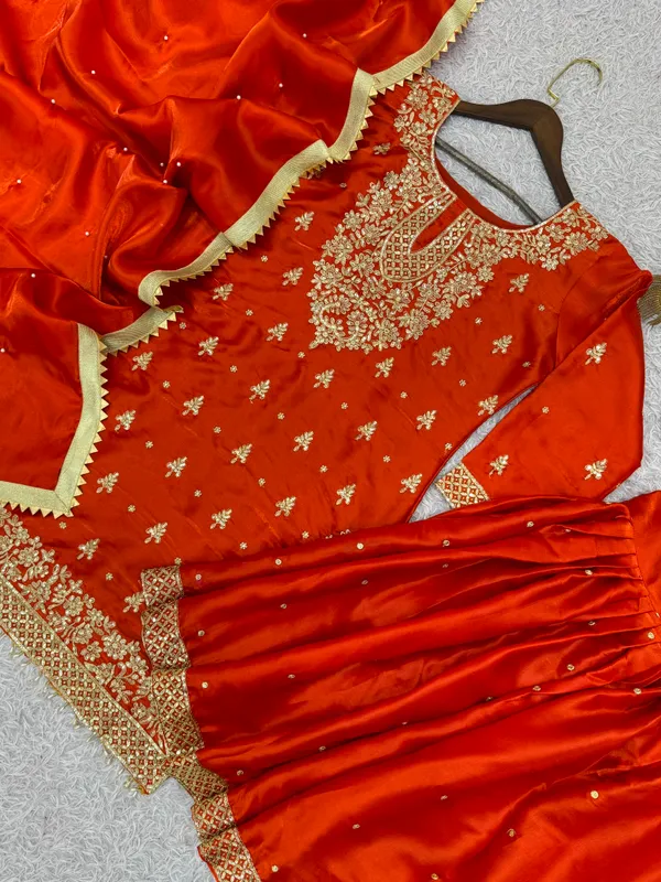 Stylish_Pure_GMY_Silk_Top_Sharara_Dupatta_Set