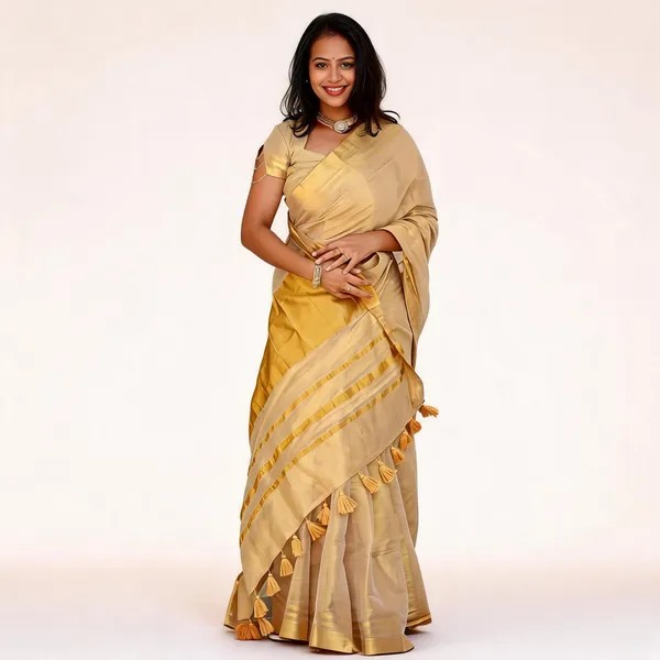 Women's_Off_White_Kerala_Kasavu_Tissue_Silk_Saree_with_Golden_Zari_Border_&_Tassel_Pallu_|_Traditional_Onam,_Vishu_&_Wedding_Wear_Saree