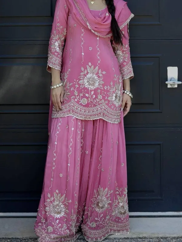 Tranding_3_Piece_Fancy_Kurti_Plazzo_Dupatta_Set