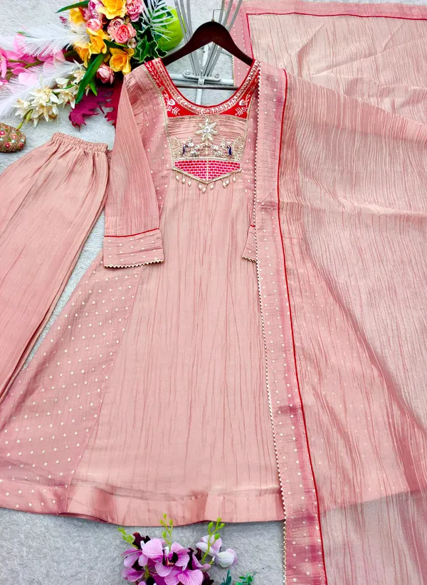Trending_A-Line_Cut_Salsa_Silk_Top_Pent_Dupatta_Set