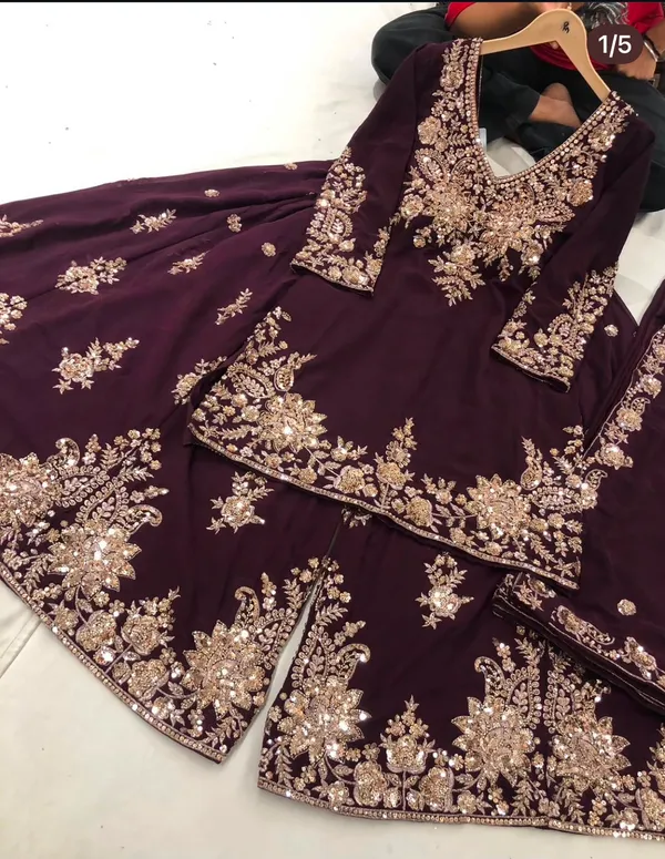 Trending_Fox_Georgette_Embroidery_Top_Sarara_Dupatta_Set