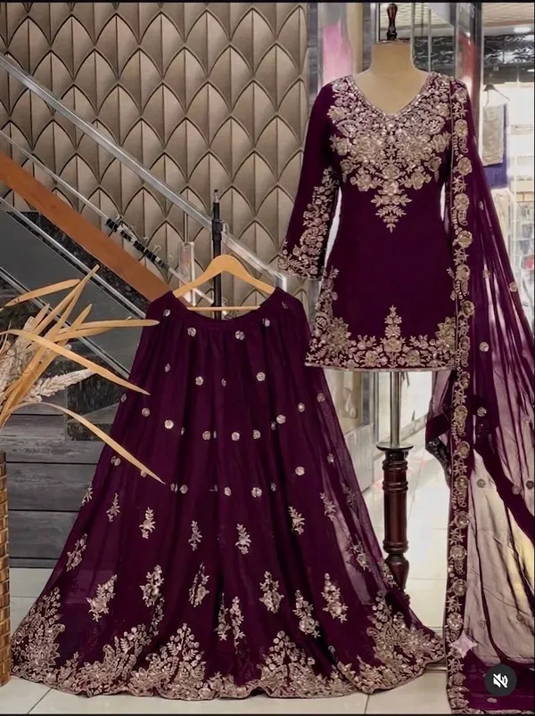 Trending_Fox_Georgette_Embroidery_Top_Sarara_Dupatta_Set