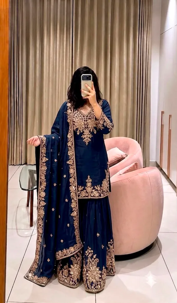 Trending_Fox_Georgette_Embroidery_Top_Sarara_Dupatta_Set