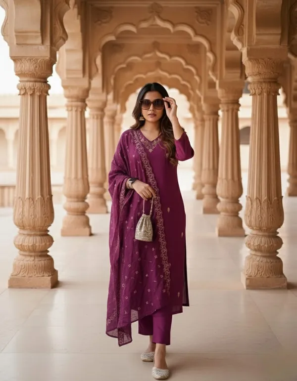 Viscose_Chanderi_Embroidered_Kurti_Set_with_Dupatta