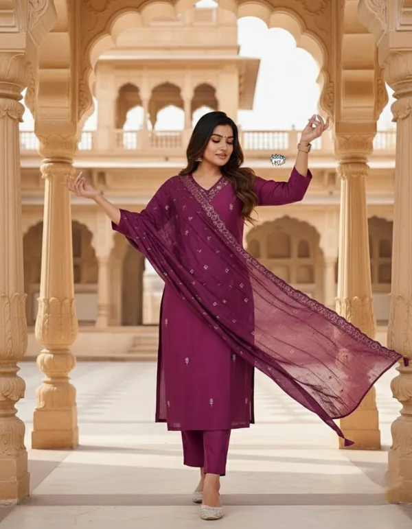 Viscose_Chanderi_Embroidered_Kurti_Set_with_Dupatta