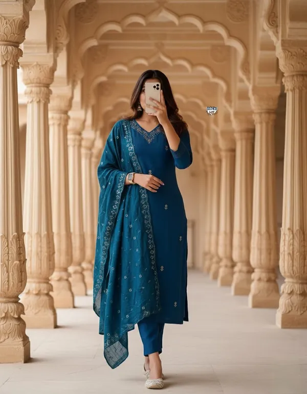 Viscose_Chanderi_Embroidered_Kurti_Set_with_Dupatta