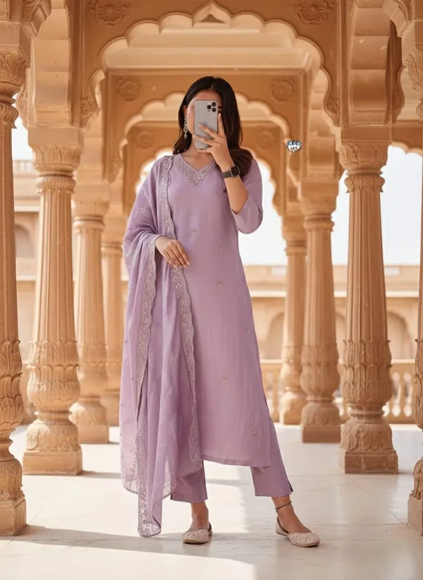 Viscose_Chanderi_Embroidered_Kurti_Set_with_Dupatta