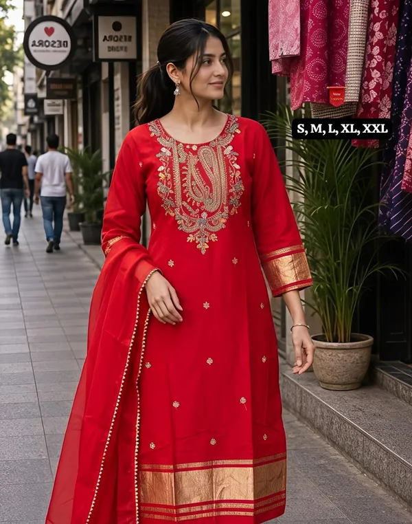 Viscose_Embroidered_Kurti_Set_with_Dupatta