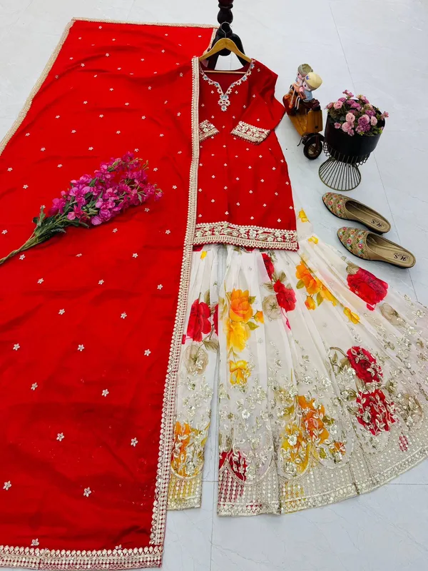 Designer_Party_Sharara_Suit_&_Dupatta_Set_|_Red