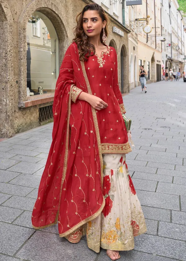 Designer_Party_Sharara_Suit_&_Dupatta_Set_|_Red