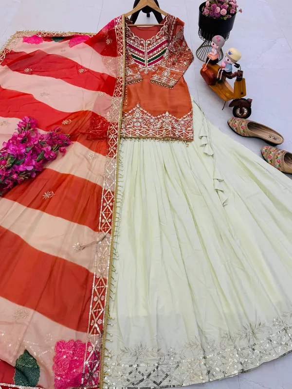 New_Designer_Party_Top_Lehenga_&_Dupatta_Set_|_Red