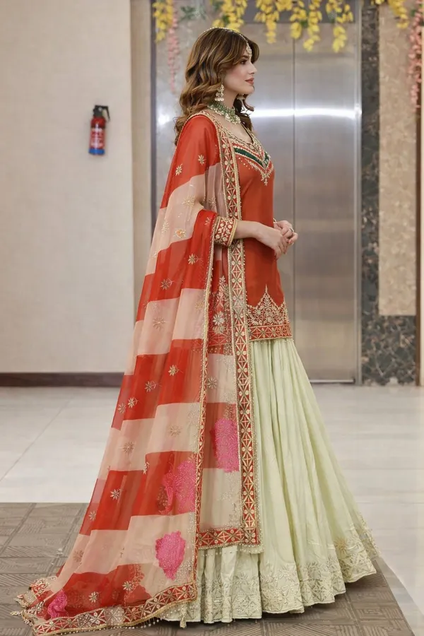 New_Designer_Party_Top_Lehenga_&_Dupatta_Set_|_Red