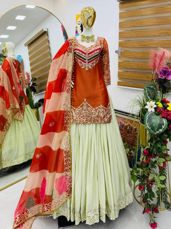New_Designer_Party_Top_Lehenga_&_Dupatta_Set_|_Red