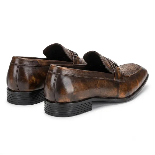 Tom_Hendrix_Textured_Buckle_Loafer_Brown