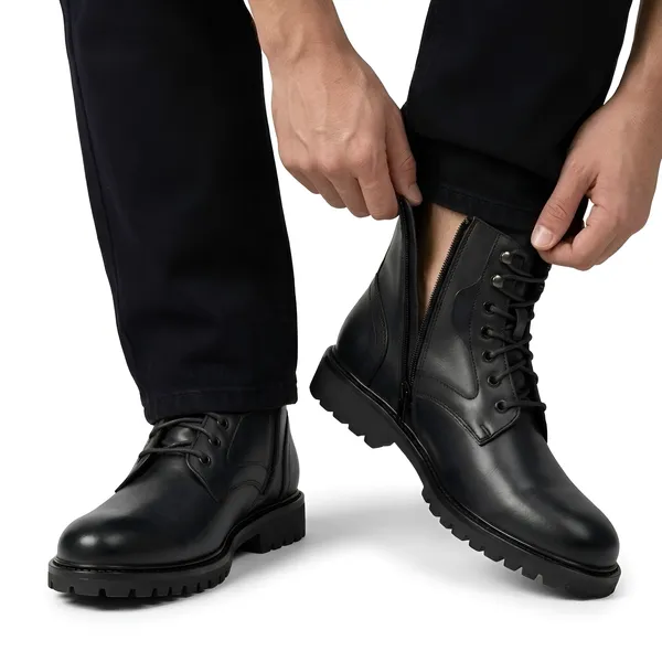 Tom_Hendrix_Ankle_Combat_Boots_With_Side_Zip_Black