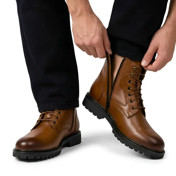 Tom_Hendrix_Ankle_Combat_Boots_With_Side_Zip_Tan