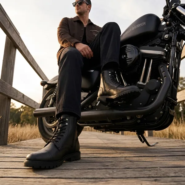 Tom_Hendrix_Ankle_Cap_Toe_Combat_Boots_With_Side_Zip_Black
