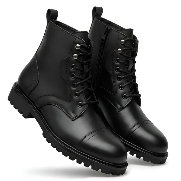 Tom_Hendrix_Ankle_Cap_Toe_Combat_Boots_With_Side_Zip_Black