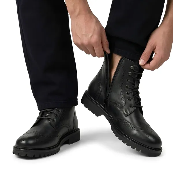 Tom_Hendrix_Ankle_Brogue_Combat_Boots_With_Side_Zip_Black