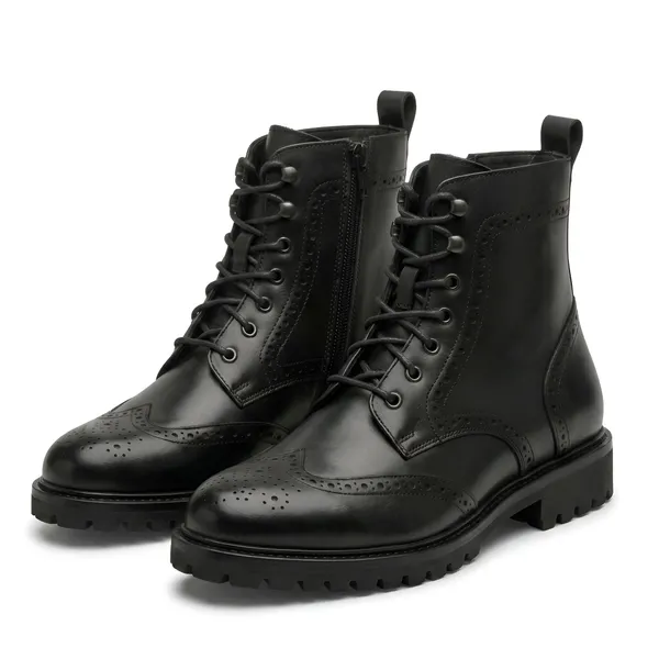 Tom_Hendrix_Ankle_Brogue_Combat_Boots_With_Side_Zip_Black