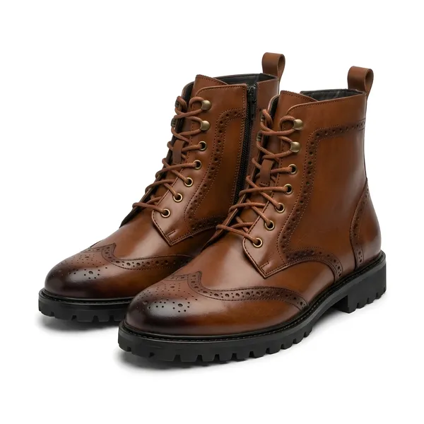 Tom_Hendrix_Ankle_Brogue_Combat_Boots_With_Side_Zip_Tan