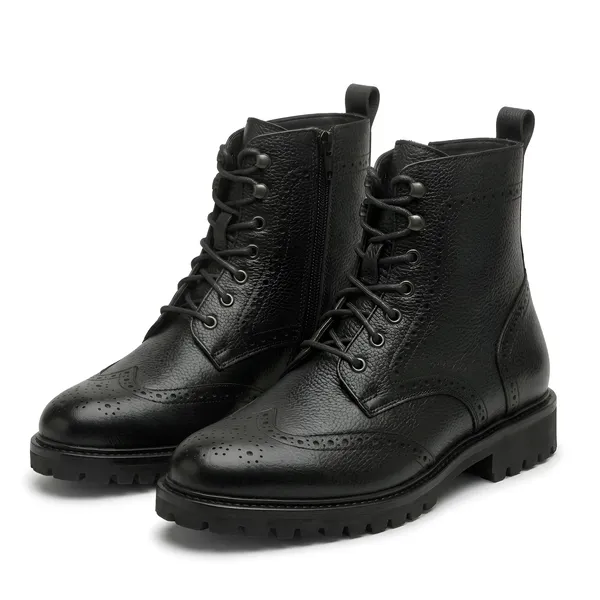 Tom_Hendrix_Mild_Leather_Ankle_Brogue_Combat_Boots_With_Side_Zip_Black