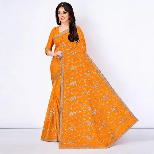Yellow_Shimmer_Floral_Heavy_Embroidered_Saree_For_Women