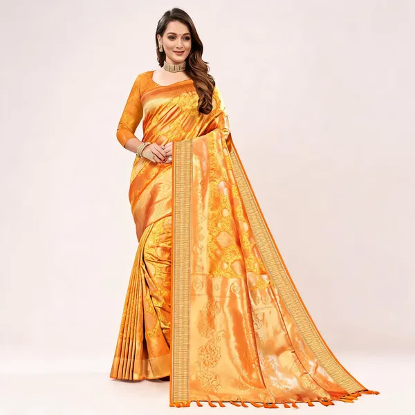 Yellow_Silk_Woven_Zari_Border_Kanjivaram_Saree_For_Women