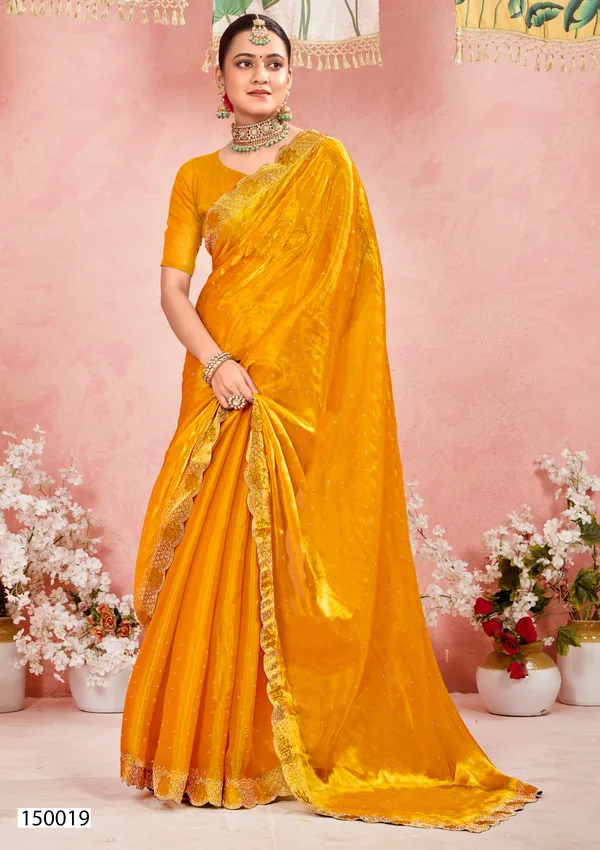 Yellow_Embellished_Diamond_Work_Scalloped_Border_Saree_For_Women