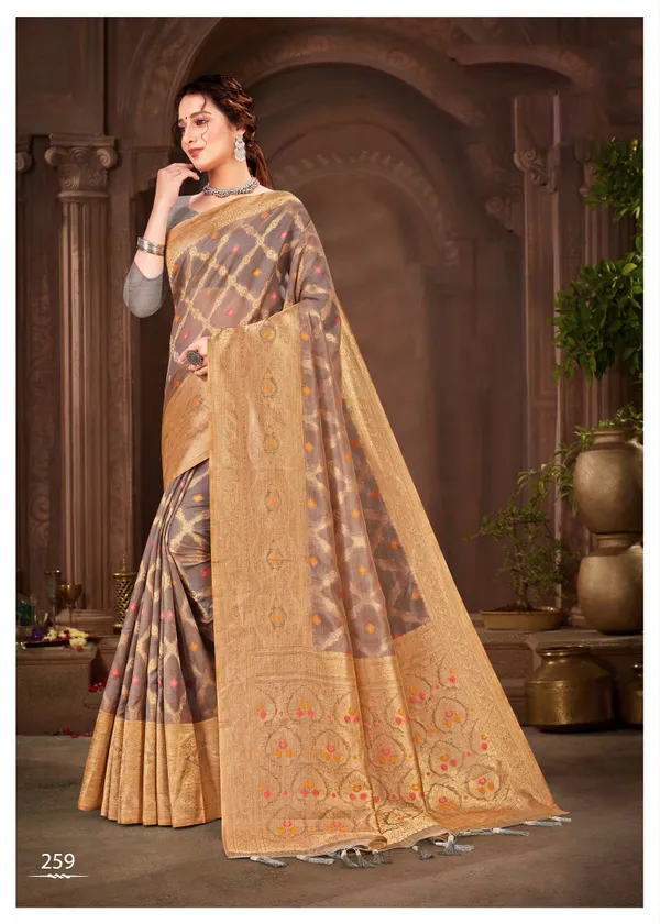 Grey_Organza_Silk_Zari_Woven_Banarasi_Saree_For_Women